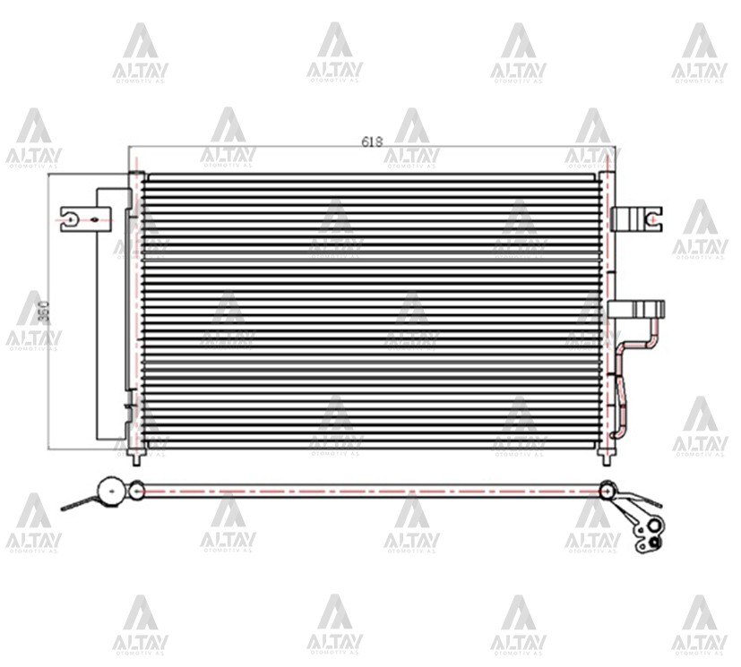 Hyundai Accent Klima Radyatörü 2003-2006 Radyatör . - . Brazıng OEM 97606-25500